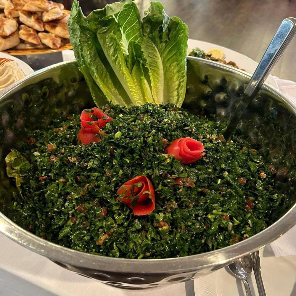 Fresh tabbouleh prepared for a wedding spread