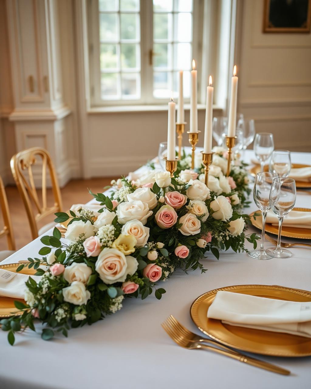 Ivory floral tablescape